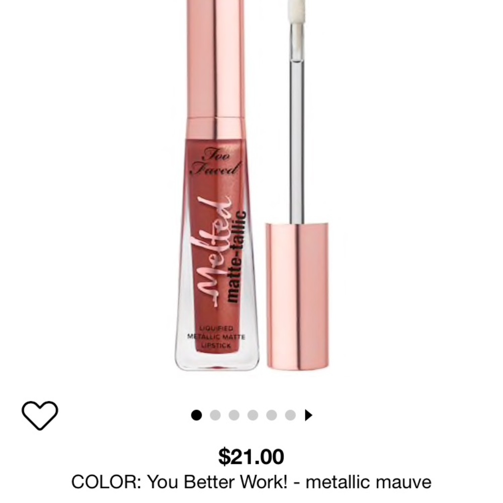 Two faced matte metallic lipstick